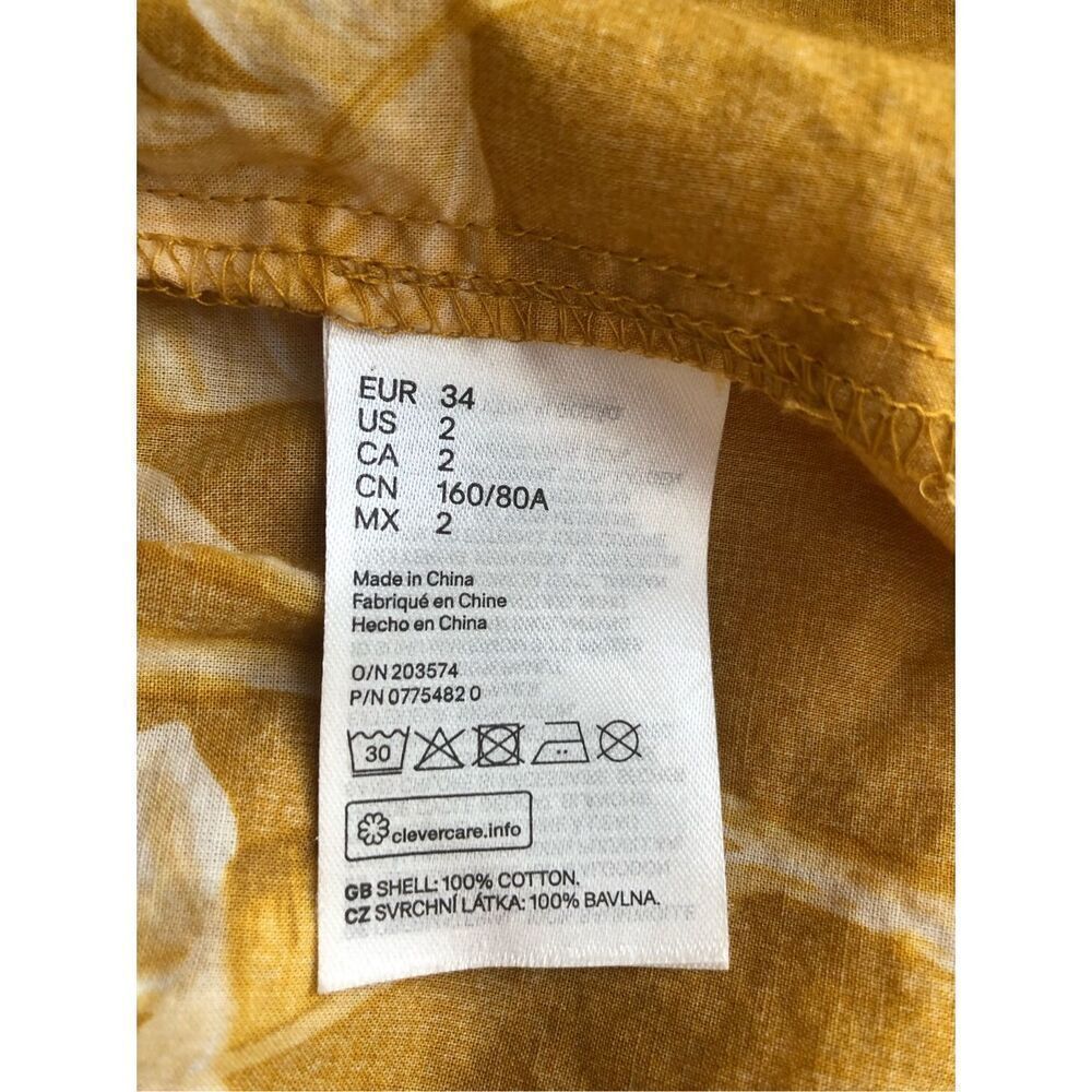 H&M Sleeveless Hawaiian Floral Cotton Flowy Maxi Dress Yellow SZ 2 - Picture 11 of 11